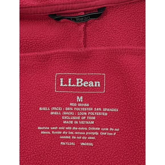 L.L.Bean Women’s Softshell Fleece Jacket Pink Magenta Medium M Full Zip Pockets - Picture 6 of 10